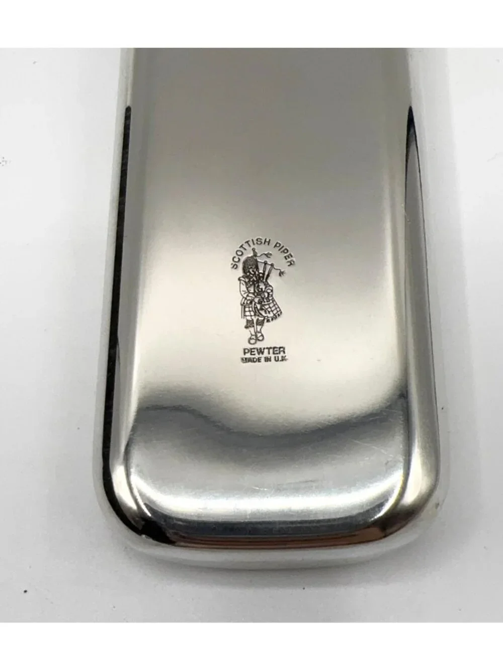 Scottish Piper Pewter Celtic Knot Slim Hip Flask Engraved Made in UK Box Funnel